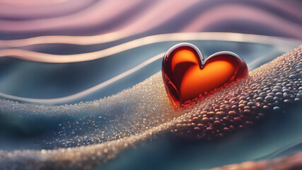 Fototapeta premium Heart shape for Love concept, Valentine's Day concepts. love symbol, concept for Valentine's Day, wedding etc. Heart elements for love concept design. AI generated image