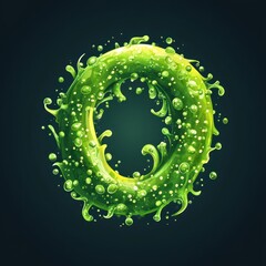 Probiotics Logo Design for Healthy Nutrition, Modern Minimalist Bacteria Concept, Fresh Green Circular for Therapeutic Purposes