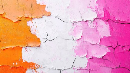 Obraz premium Abstract Textured Painting Orange Pink White