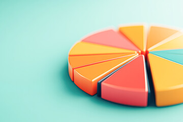 Fototapeta premium Infographic presentation aerial pie chart for creative data analysis in office