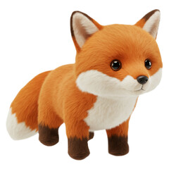 Obraz premium Stuffed Kid Toy Orange Fox Plushie, Animal Mammal Toy, Isolated Transparent png