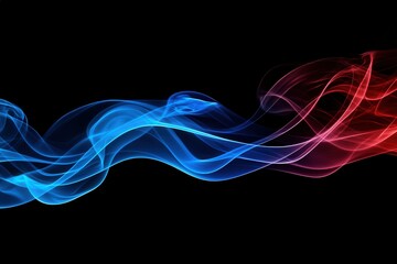 Naklejka premium Red and blue smoke effects displayed against a dark black background