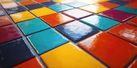 Fototapeta premium Colorful Painting Tile Mosaic