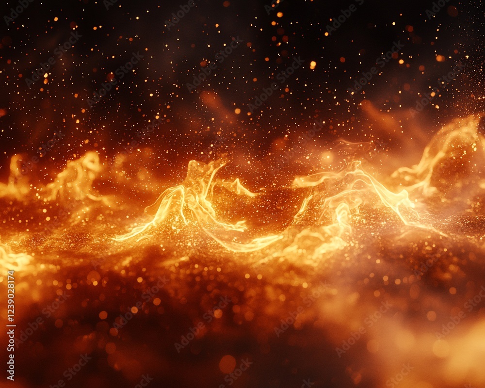 Poster fiery waves abstract background design