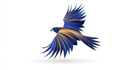 Fototapeta premium Vibrant Abstract Illustration of a Colorful Flying Bird with Dynamic Wing Design