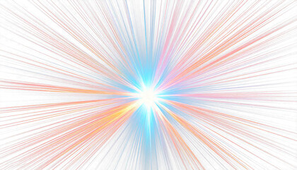 Obraz premium Vibrant Rays of Light and Colorful Sunburst on White Background
