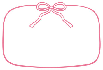  Rectangle doodle hand drawn frame with ribbon.