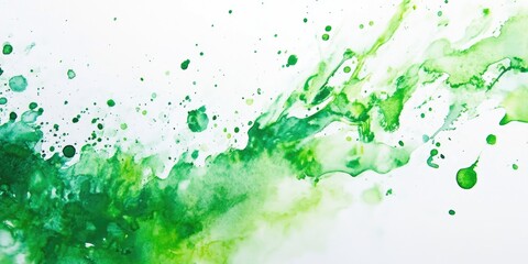 Obraz premium Watercolor Abstract with Green Accents