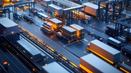 3D rendering of global logistics technology, highlighting partner connections and business growth through digital networks.