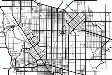 Longwood Florida Street Map: Minimalist Black & White Line Art