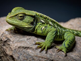 Fototapeta premium Close-Up Portrait of a Common Basilisk Lizard in Its Natural Habitat
