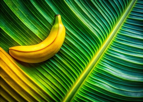 Low Light Macro Photography: Palm Leaf Veins & Banana Texture, Abstract Lines - Powered by Adobe