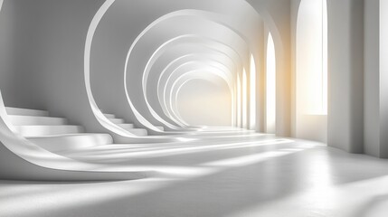 Obraz premium Minimalist White Geometric Pattern Business Background 3D Illustration