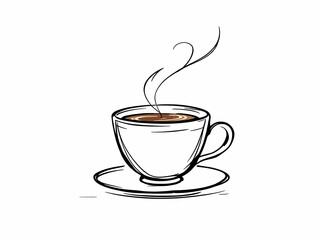 Minimalist Coffee Cup with Steam Illustration