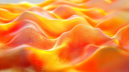 A dynamic burnt orange and yellow ombre with blurred motion effects, featuring bright glowing fire elements and intricate mesh overlays