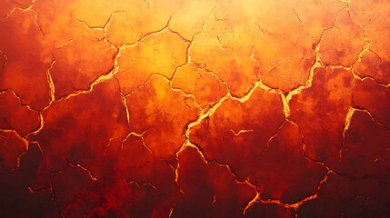 A fiery orange and red gradient with a cracked lava texture and intense glowing highlights