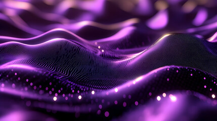 A futuristic 3D abstract backdrop with a grainy purple texture transitioning from pale violet to dark amethyst, highlighted by glowing accents