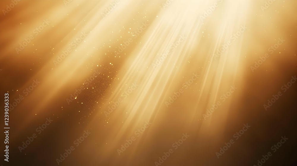 Wall mural a serene brown gradient background with subtle grain texture and golden light rays shining softly