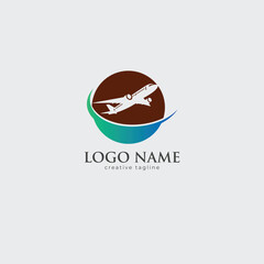 Travel logo, aircraft, airline, jet, fly, airplane, vacation logo template