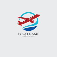 Travel logo, aircraft, airline, jet, fly, airplane, vacation logo template