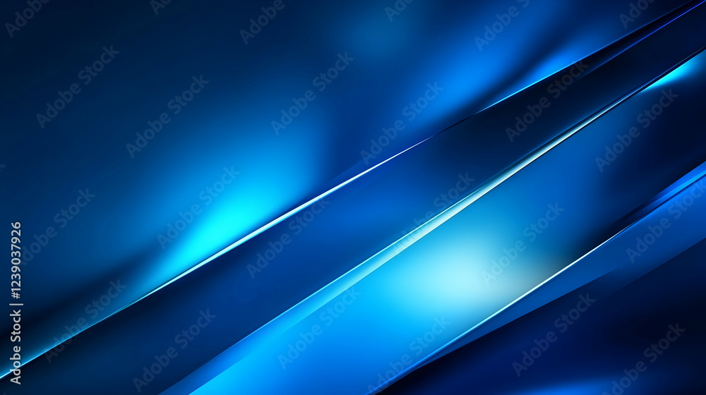 Canvas Prints a vibrant blue gradient background with a metallic texture and sharp, futuristic lighting effects
