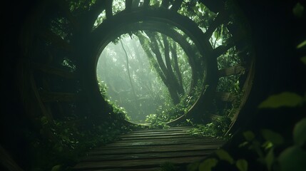 Fototapeta premium Mystical Jungle Portal Archway