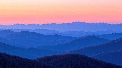 Fototapeta premium Serene Blue Ridge Mountains Sunset Landscape