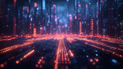 Futuristic Financial Data Visualization Cyberpunk Style Chart Graph Analysis Research Planning Strategy