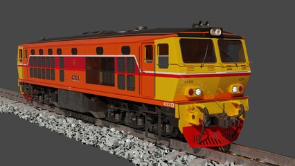 Alsthom diesel electric locomotive for train in Thailand