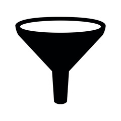 Funnel icon vector, funnel silhouette vector, funnel - filter icon vector in trendy flat style illustration isolated on white background.
