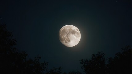 Fototapeta premium moon, night, sky, full, dark, moonlight, cloud, clouds, space, blue, light, halloween, nature, lunar, bright, planet, black, stars, astronomy, full moon, star, tree, midnight, sea, water