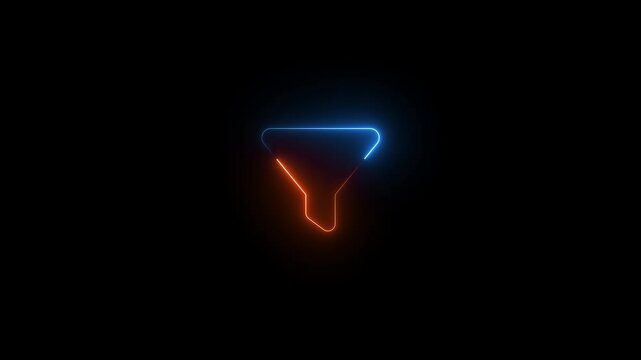 Blue and brown color glow neon filter icon animation