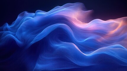 Obraz premium Abstract Blue Fluid Waves Background with Layered Texture for Modern Wallpaper