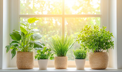 Fototapeta premium window with flowers
