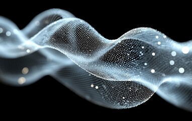 Fototapeta premium Abstract light wave flowing, dark background, technology concept