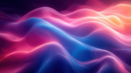 Obraz premium Vibrant Abstract Neon Art with Flowing Curves and Gradient Illumination in Futuristic Digital Style