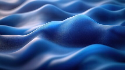 Obraz premium Abstract Blue Waves Flowing Textile Ruffle 3D Render Modern Soft Lighting