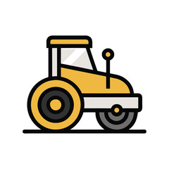 Road Roller Icon  vector on White Background ,Vector Art Illustration on white background.