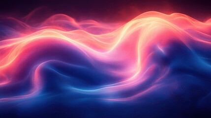 Obraz premium Abstract Neon Blue Pink Curvy Light Background with Glowing Lines and Smooth Gradient
