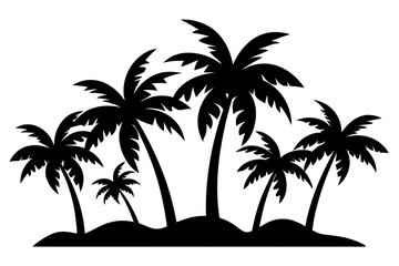 Tropical Palm Tree Silhouette Art