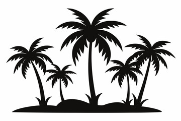 Obraz premium Tropical Palm Tree Silhouette Art