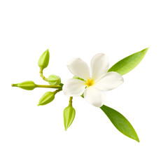 Delicate Plumeria Flower with White Petals and Yellow Center