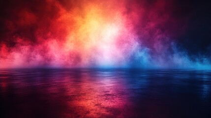 Fototapeta premium Red Blue Neon Light Abstract Background 3D Render Minimalist Geometric Modern