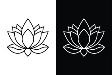 Lotus flower logo. Vector illustrations isolated on white background.