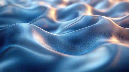 Obraz premium Abstract Blue Wave Textiles Flowing Ruffles Soft Ambient Lighting Modern Design