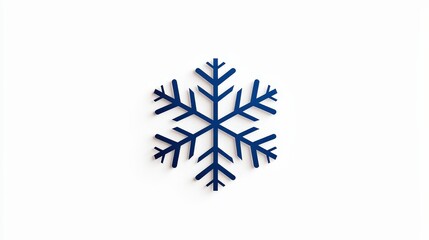 Obraz premium Blue Snowflake Design on White Background Suitable for Winter and Holiday Themes