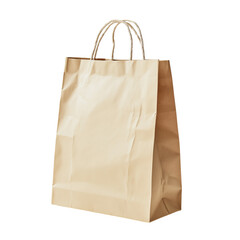 Brown paper bag isolated on png transparent background, full depth of field, generate ai