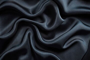Obraz premium Dark luxurious fabric with smooth flowing folds creating an elegant and sophisticated texture