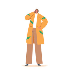 Worried Young Woman Character Thinking about Financial Troubles. Managing Money. Cartoon People Vector Illustration