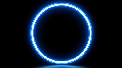 Obraz premium Glowing blue circle, dark background, digital art, website design